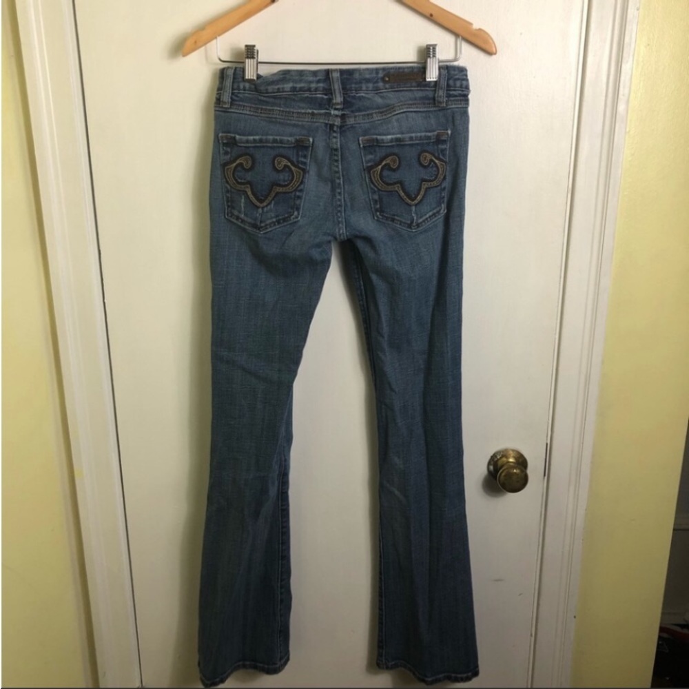 Express Rerock Low Rise Boot Cut Jeans Size: 2 - Picture 3 of 8